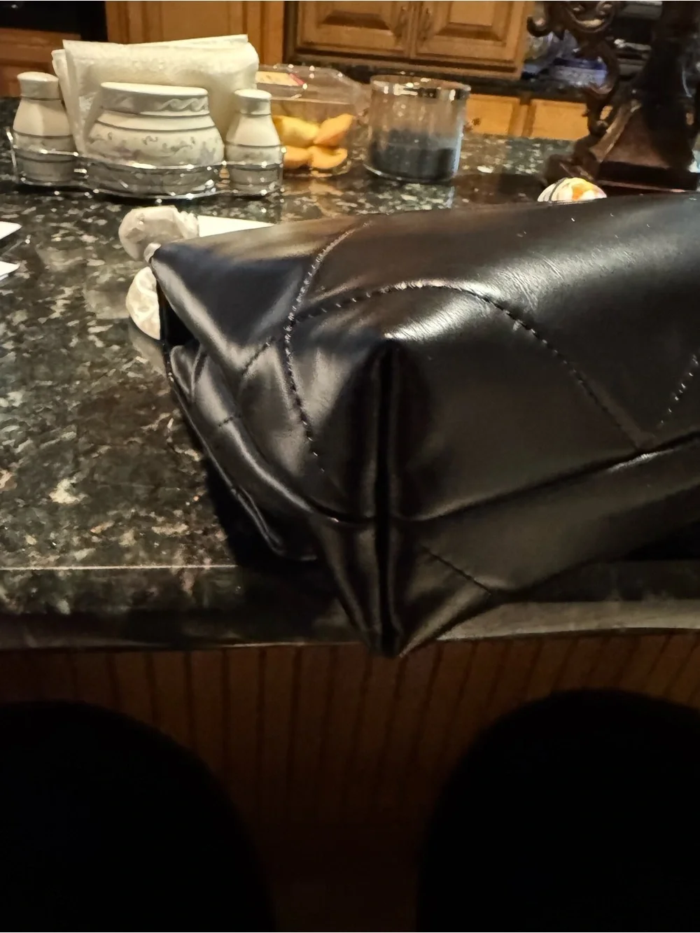 Tory Burch Black Quilted Shoulder Bag with Gold Logo
